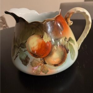 Handcrafted Ceramic Pitcher with Fruit Motif